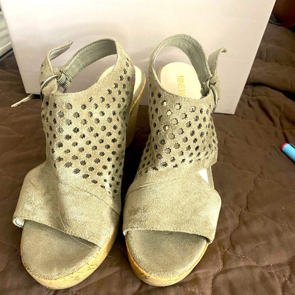 Nine West Wedged Sandals.  Size 7.5